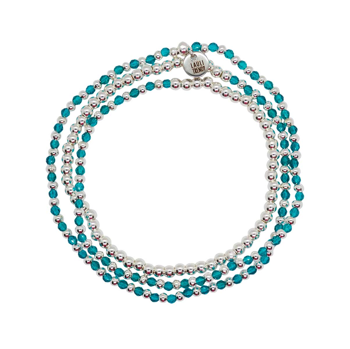 Célis - bracelet argent 925 - bleu turquoise 3 tours