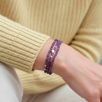 Cรฉno bracelet en amethyste -3 tours