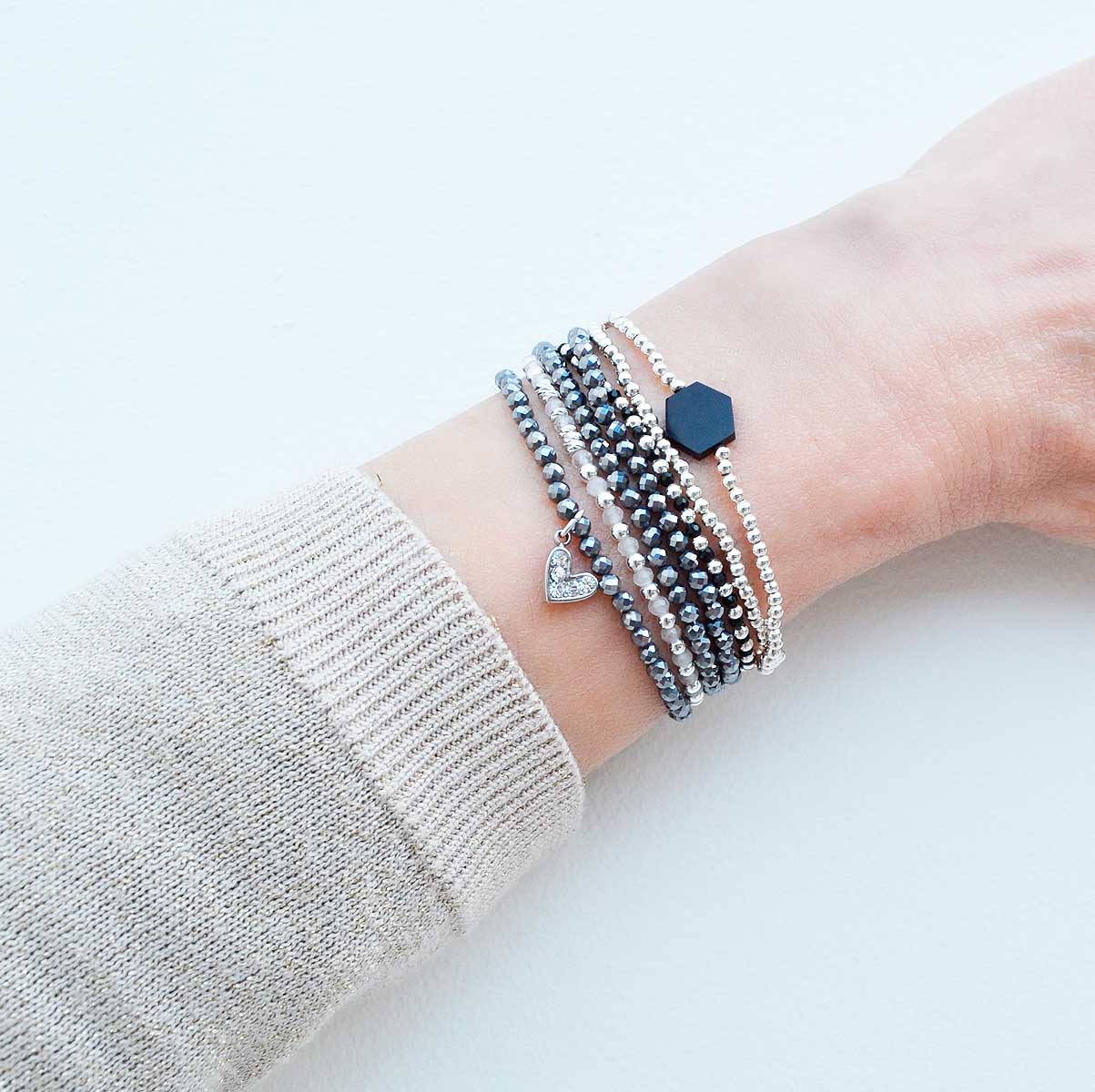 Lyra - bracelet argent-3 tours-accumulรฉs