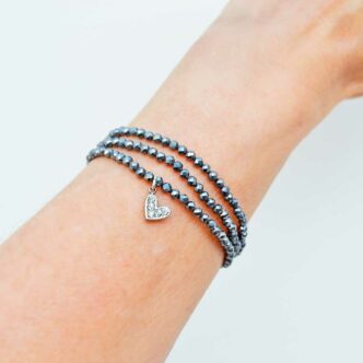 Lyra bracelet en argent - 3 tours-porté