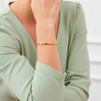 Obsy bracelet en or et trèfle 1 tour porté