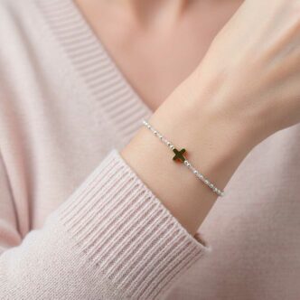 Amara bracelet or et rose pâle-1tour-porté