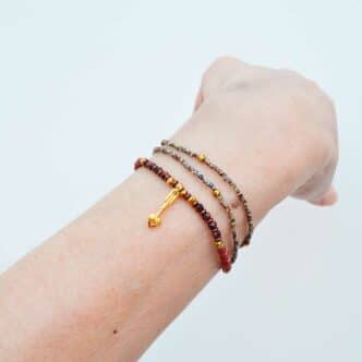 Bracelet perles naturelles, japonaises, flèche-3tours-porte-laulitrendy