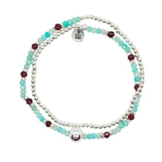 Selia - bracelet en argent et turquoise - 2 tours