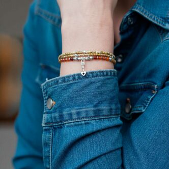 Safari – Argent 925 – Ocre Bracelet - 3 tours ou collier